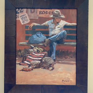 "Bus Stop" by Larry Pirnie (Framed)