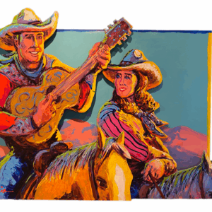"Strummin' and Lovin'" Cutout by Larry Pirnie